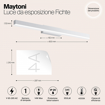 Интерьерная подсветка подсветка картины Maytoni MIR012WL-L14W4K