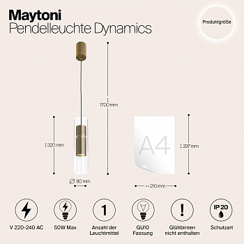 Светильник одинарный Maytoni MOD326PL-01MG